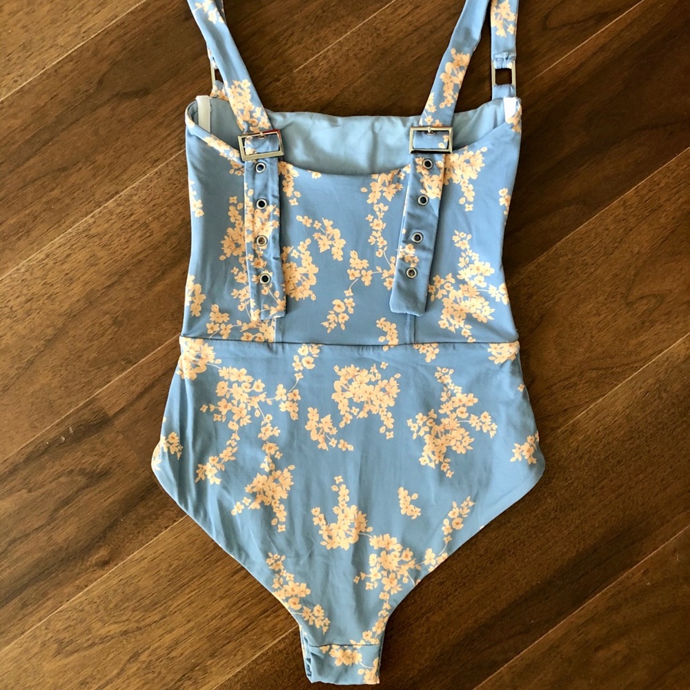 Revel Rey Blue Botanical Hunter One-Piece Swimsuit - Picture 4 of 16